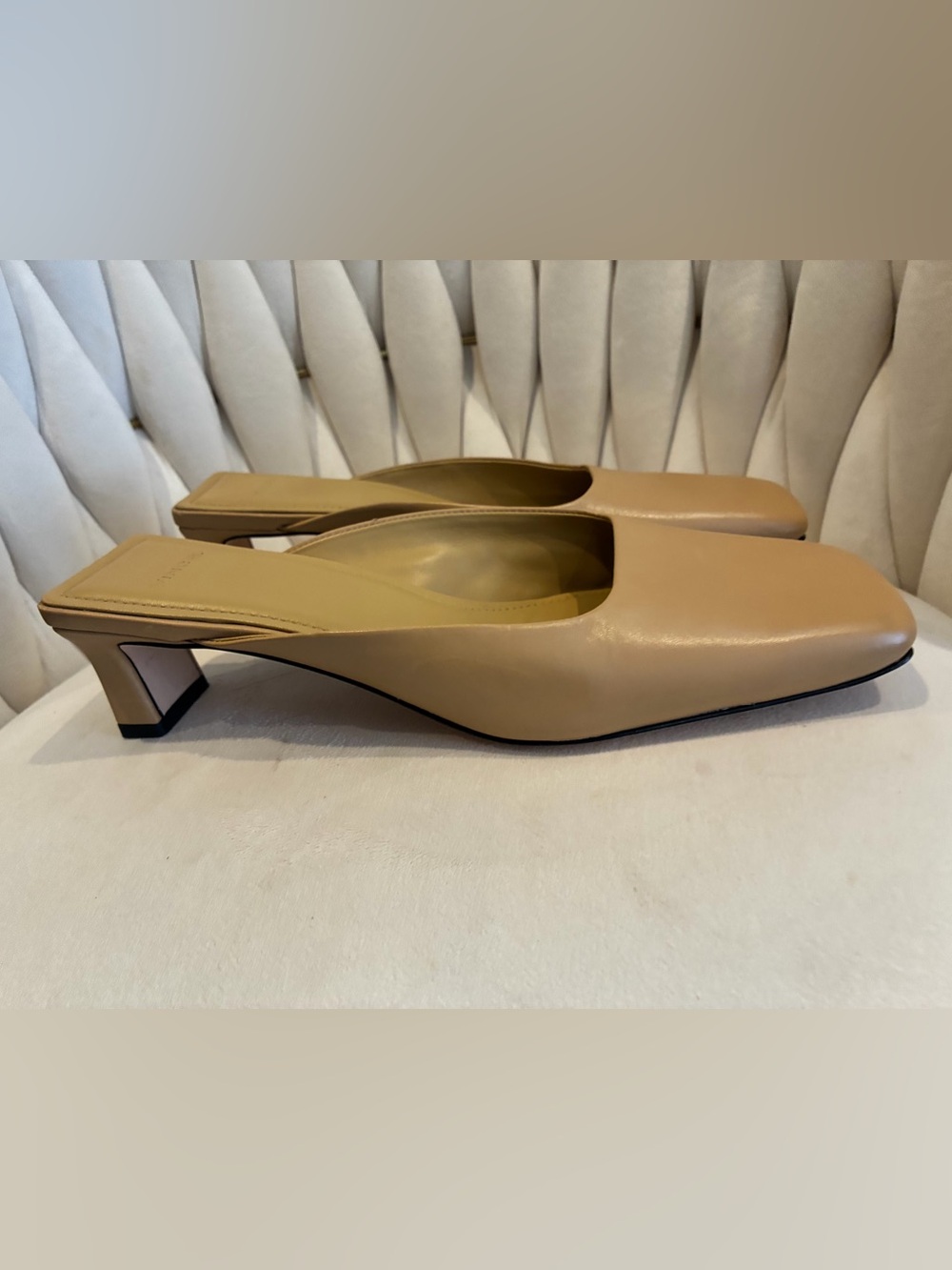 Vince Electra Women's Square-Toe Slip-On Mules in Tan - Picture 6 of 9